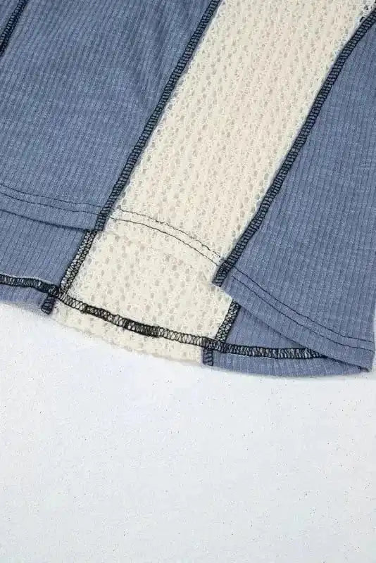 Long Sleeve Tops Boho Crochet High-Low Loose Top