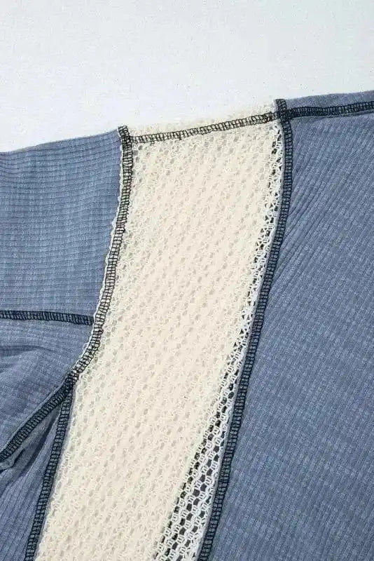 Long Sleeve Tops Boho Crochet High-Low Loose Top