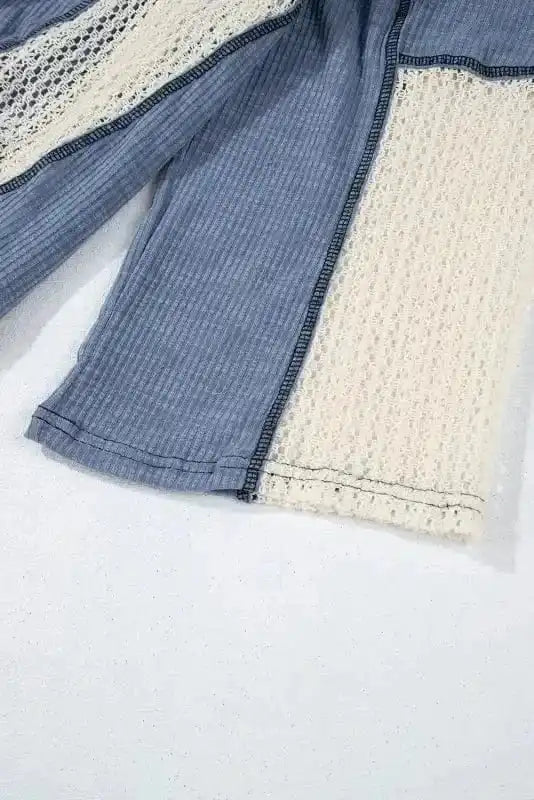 Long Sleeve Tops Boho Crochet High-Low Loose Top