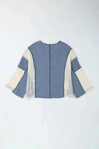 Long Sleeve Tops Boho Crochet High-Low Loose Top