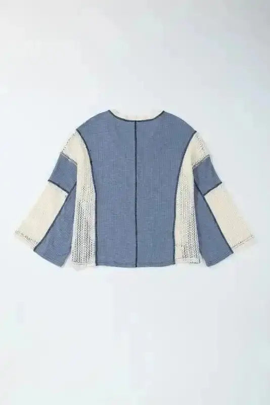 Boho crochet high-low loose top back view — Fashionfitz UK
