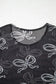 Long Sleeve Tops Bow Charm Mesh Top