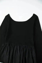 Long Sleeve Tops Elegant Noir Peplum Top