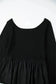 Long Sleeve Tops Elegant Noir Peplum Top