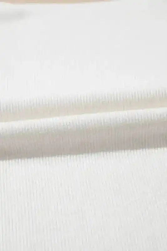 Long Sleeve Tops Mesh Sleeve Ribbed Slim Top