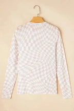 Long Sleeve Tops Urban Grid Mesh Top