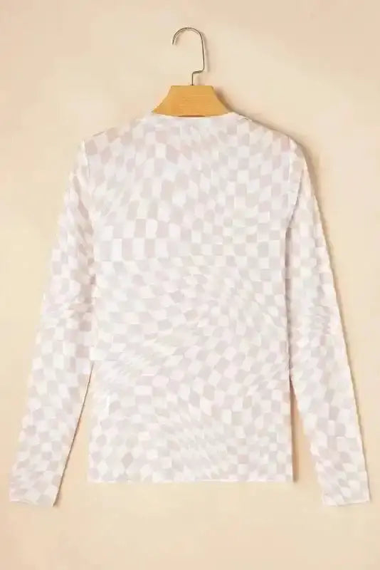 Long Sleeve Tops Urban Grid Mesh Top