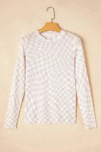 Long Sleeve Tops Urban Grid Mesh Top