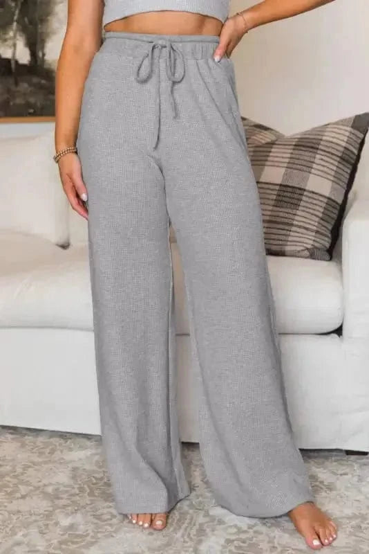 Lounge Trousers Gray / S / 75%Polyester+25%Cotton Relax & Rise Waffle Knit Trousers