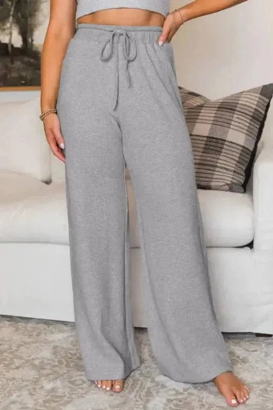 Lounge Trousers Gray / S / 75%Polyester+25%Cotton Relax & Rise Waffle Knit Trousers