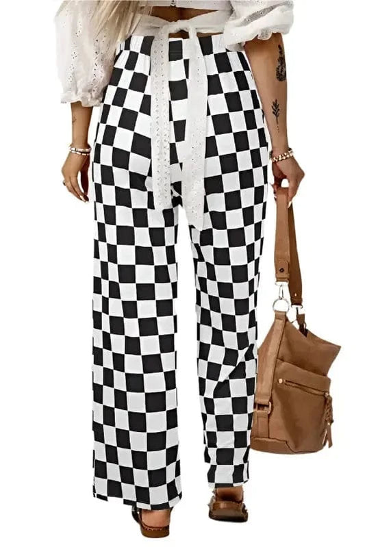 Lounge Trousers Twilight Grid Wide Leg Pants