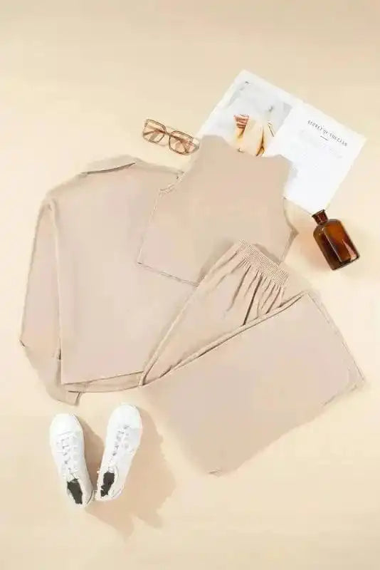 Loungewear 3-Piece Loungewear Set Cozy Knit