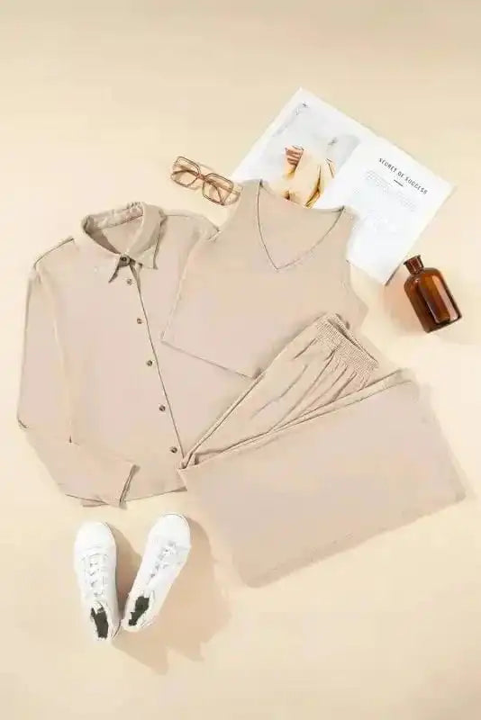 Loungewear 3-Piece Loungewear Set Cozy Knit