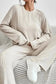 Loungewear Apricot Ribbed Lounge Set for Relaxed Style
