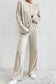 Loungewear Apricot Ribbed Lounge Set for Relaxed Style