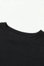 Loungewear Black Ultra Loose Textured 2pcs Slouchy Outfit