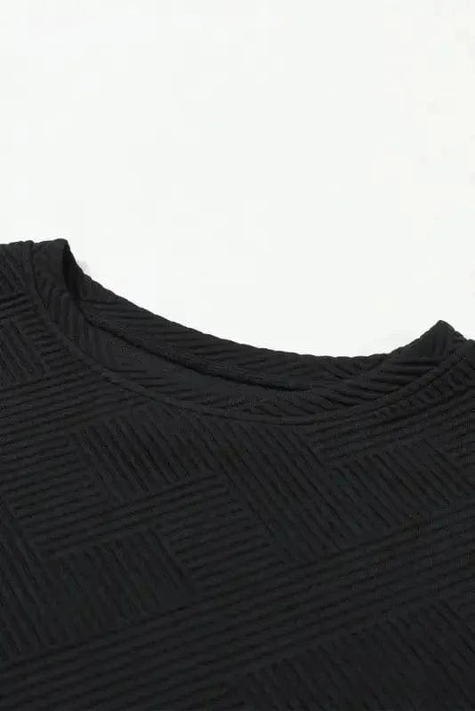 Loungewear Black Ultra Loose Textured 2pcs Slouchy Outfit