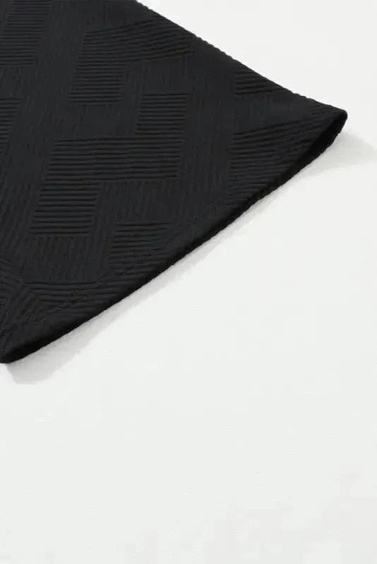 Loungewear Black Ultra Loose Textured 2pcs Slouchy Outfit