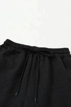 Loungewear Black Ultra Loose Textured 2pcs Slouchy Outfit