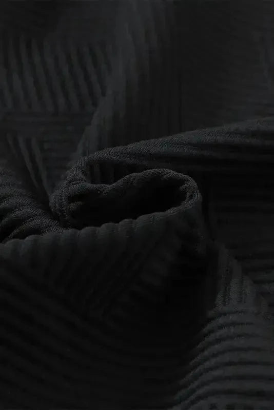 Loungewear Black Ultra Loose Textured 2pcs Slouchy Outfit