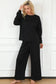 Loungewear Black Ultra Loose Textured 2pcs Slouchy Outfit
