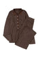 Loungewear Brown Ribbed Knit Collared Henley Top and Pants Lounge Outfit