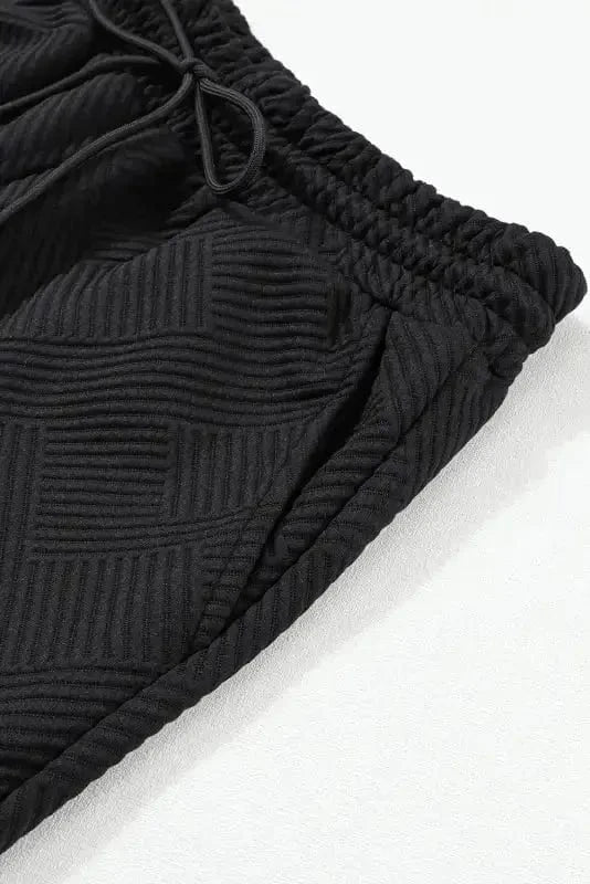 Loungewear Fashionfitz Black Textured Loungewear Set for Women