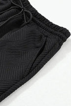 Loungewear Fashionfitz Black Textured Loungewear Set for Women