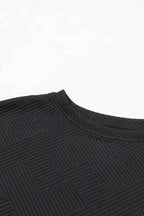 Loungewear Fashionfitz Black Textured Loungewear Set for Women