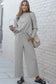 Loungewear Gray / S / 95%Polyester+5%Elastane Fashionfitz Black Textured Loungewear Set for Women