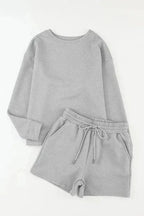 Loungewear Fashionfitz Gray Textured Lounge Set for Comfort