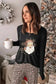 Loungewear Long Sleeve Top and Leopard Print Pants Lounge Set