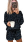 Loungewear Pink Leopard Long Sleeve Satin Tie Shorts Two Piece Set