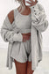 Loungewear & Sleepwear/Loungewear Gray / S / 75%Polyester+20%Viscose+5%Elastane Women’s 3-Piece Lounge Set - Cozy and Stylish