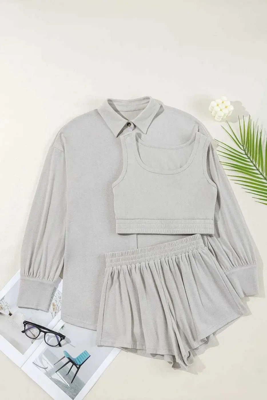 Loungewear & Sleepwear/Loungewear Women’s 3-Piece Lounge Set - Cozy and Stylish