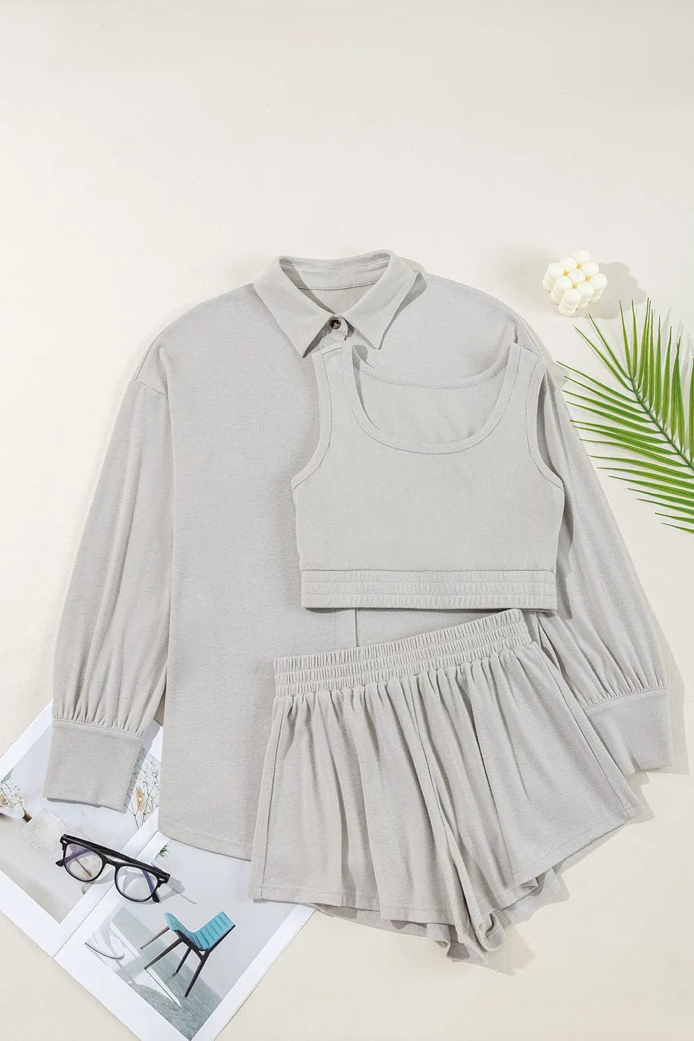 Loungewear & Sleepwear/Loungewear Women’s 3-Piece Lounge Set - Cozy and Stylish