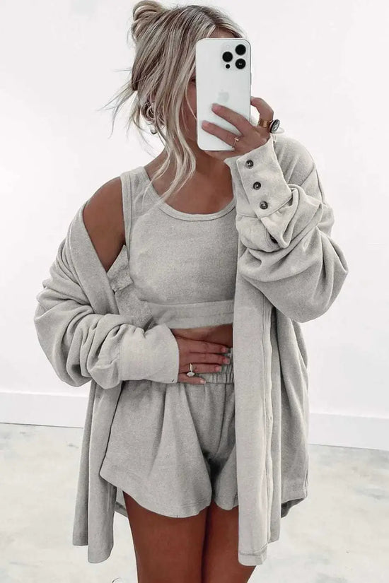 Loungewear & Sleepwear/Loungewear Women’s 3-Piece Lounge Set - Cozy and Stylish