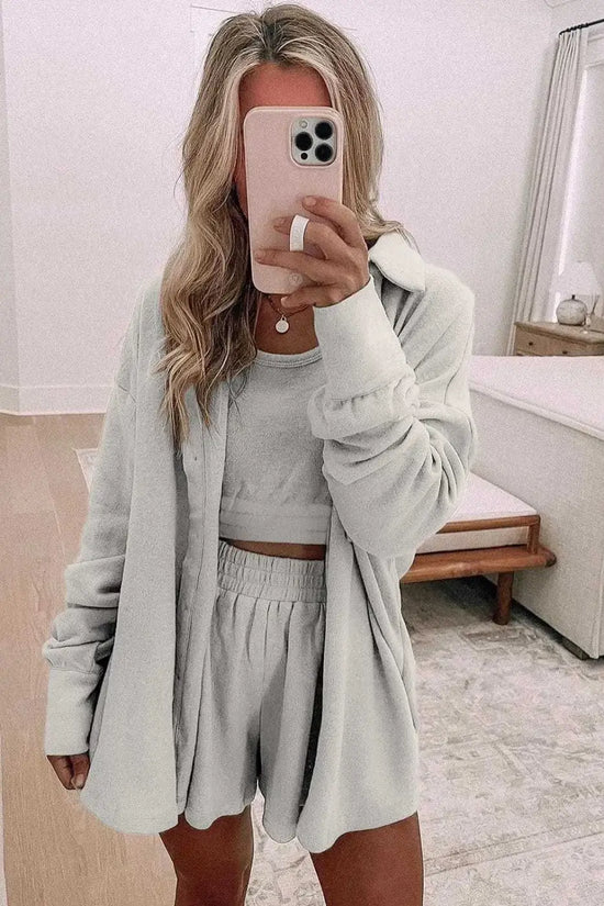 Loungewear & Sleepwear/Loungewear Women’s 3-Piece Lounge Set - Cozy and Stylish