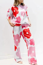 Loungewear White / S / 100%Polyester Blooming Leisure Co-ord Set