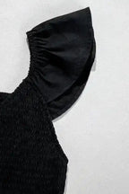 Maxi Dresses Black Maxi Dress - Flutter Sleeve Smocked Bodice