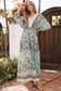 Maxi Dresses Boho Floral Maxi Dress - Open Back