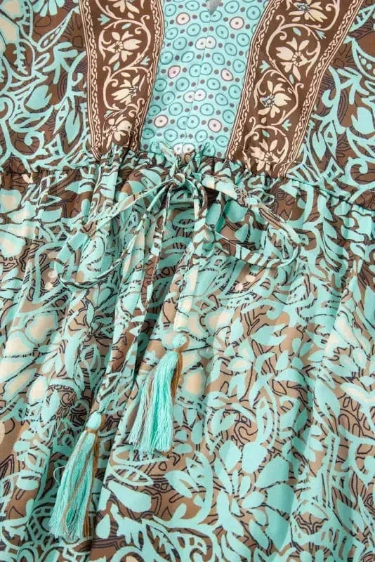 Maxi Dresses Boho Floral Maxi Dress - Open Back