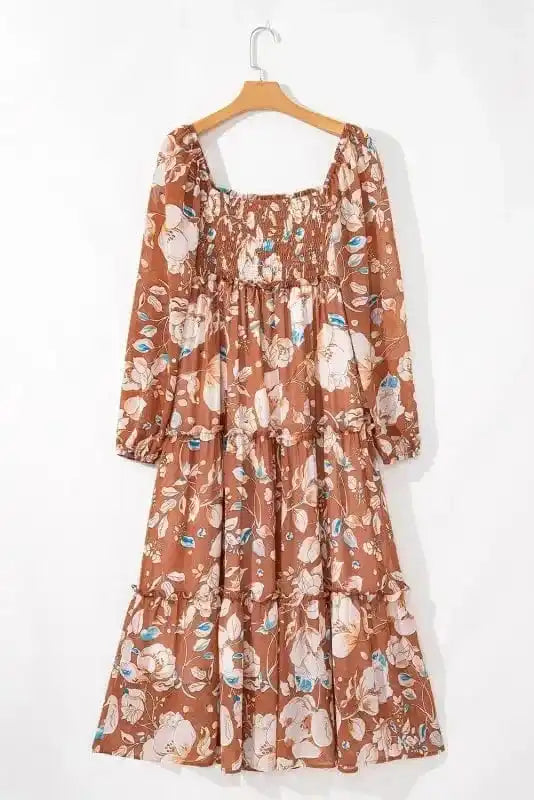 Maxi Dresses Brown Floral Maxi Dress