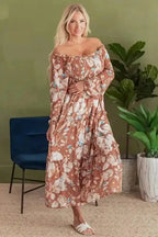 Maxi Dresses Brown Floral Maxi Dress