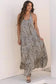 Maxi Dresses Brown Leopard Maxi Dress - Halter Neck Backless Ruffled Hem