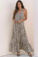 Maxi Dresses Brown Leopard Maxi Dress - Halter Neck Backless Ruffled Hem