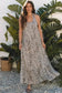 Maxi Dresses Brown Leopard Maxi Dress - Halter Neck Backless Ruffled Hem