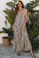 Maxi Dresses Brown Leopard Maxi Dress - Halter Neck Backless Ruffled Hem