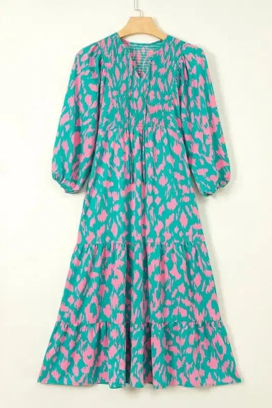 Maxi Dresses Green / S / 100%Polyester Pattern Play Sundress