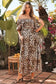 Maxi Dresses Leopard Maxi Dress - Bubble Sleeve Square Neck
